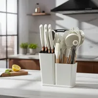 Kit Utensilios Cocina Mango Madera Silicona